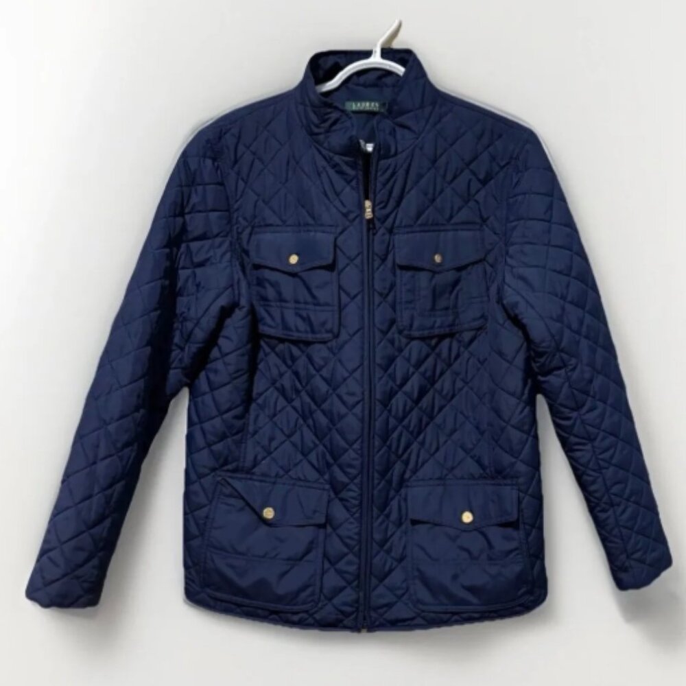 Ralph Lauren Blue Quilted Utility Field Jacket Women’s Small